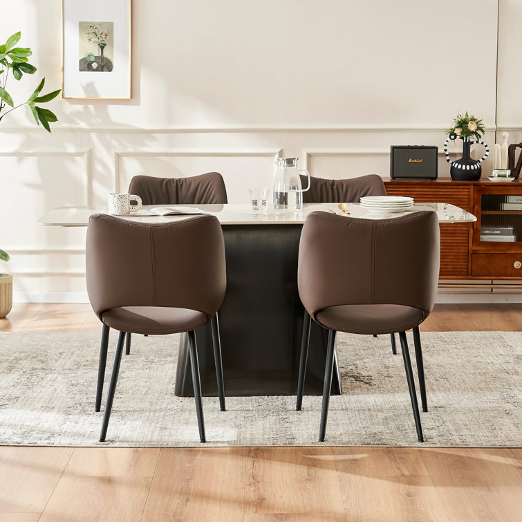 Corrigan Studio® Faux Leather Dining Chair Upholstered Side Chair With